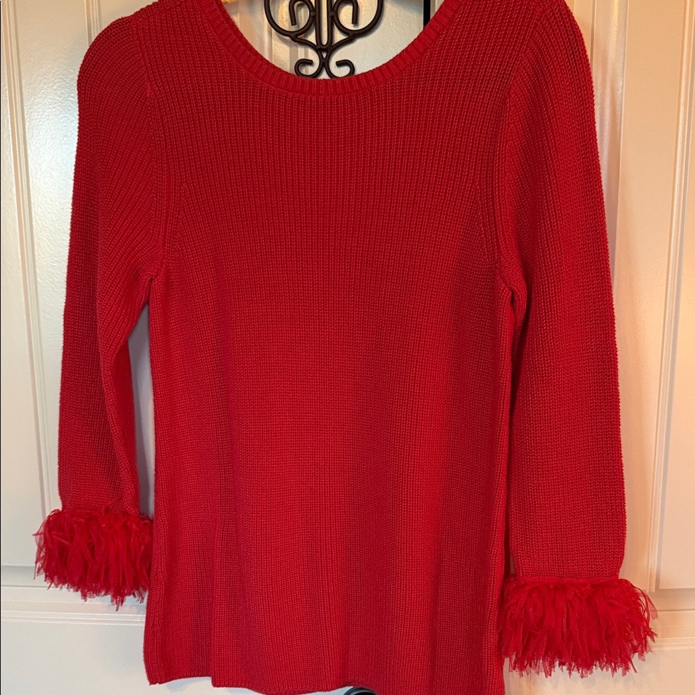 NIC+ZOE Bold Red Knit Top